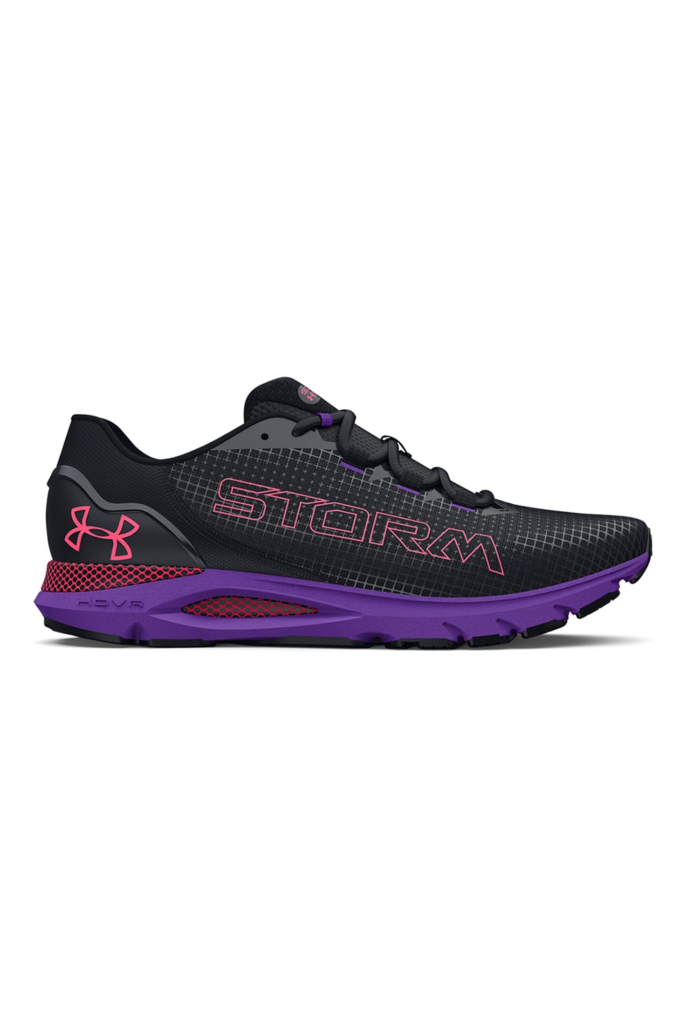 Under Armour, Pantofi pentru alergare Sonic Storm, Negru, Violet