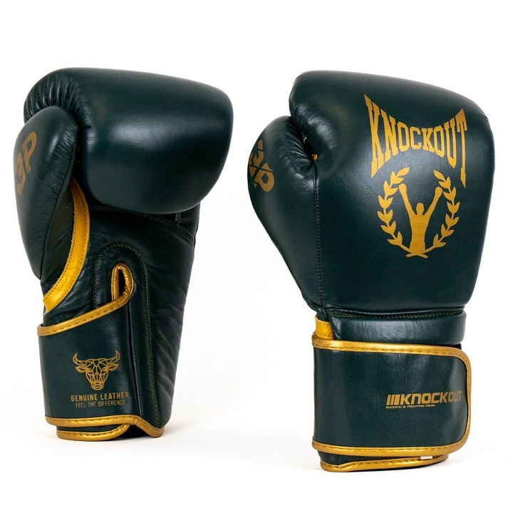 Bokszkesztyűk Knockout Pro3 Luxury 18 OZ / zöld/arany