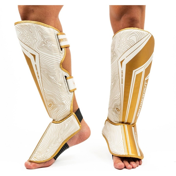 Kickbox Knockout Fusion Shins fehér/arany/L
