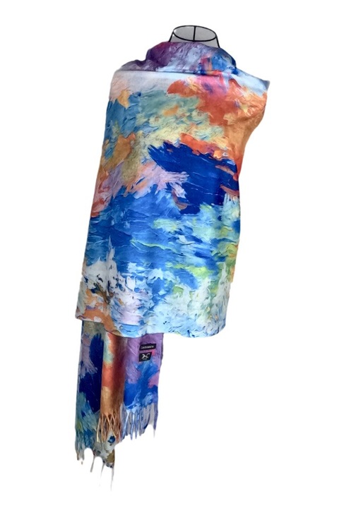 Fular dama NOR, Mov/Albastru, 170 x 70 cm