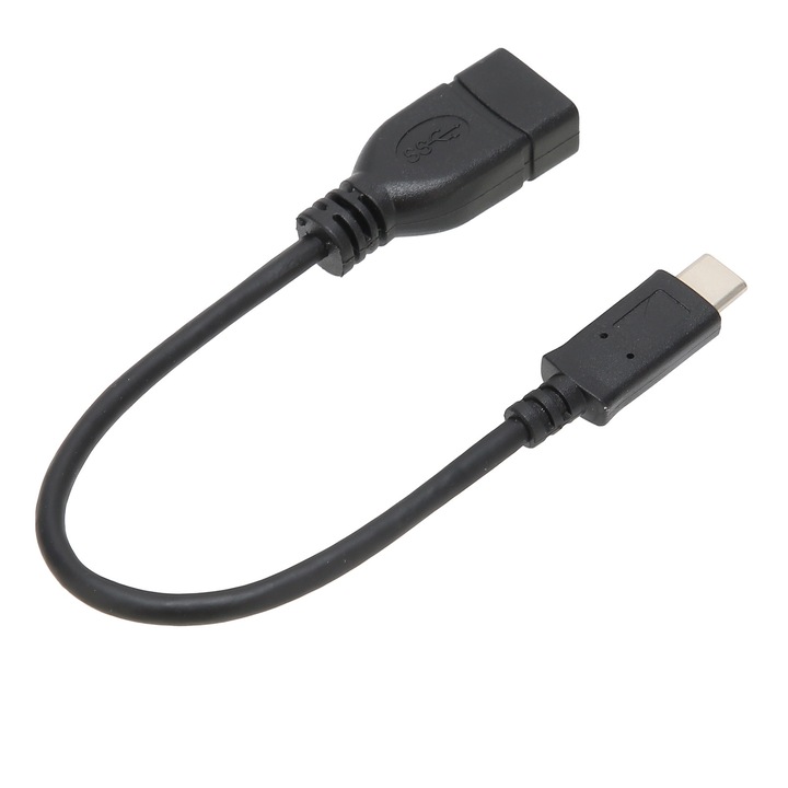 USB 3.1 Type C към USB 3.0 адаптерен кабел, Bizaical, 20 см, черен
