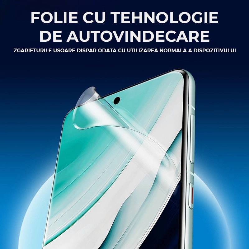 Folie Silicon Ecran pentru Samsung S24 Fe Daden, Silicon Hydrogel Regenerabil, Flexible Hydro-Crystal, Protectie Completa, Full Glue, Instalare usoara, Set complet pentru Instalare