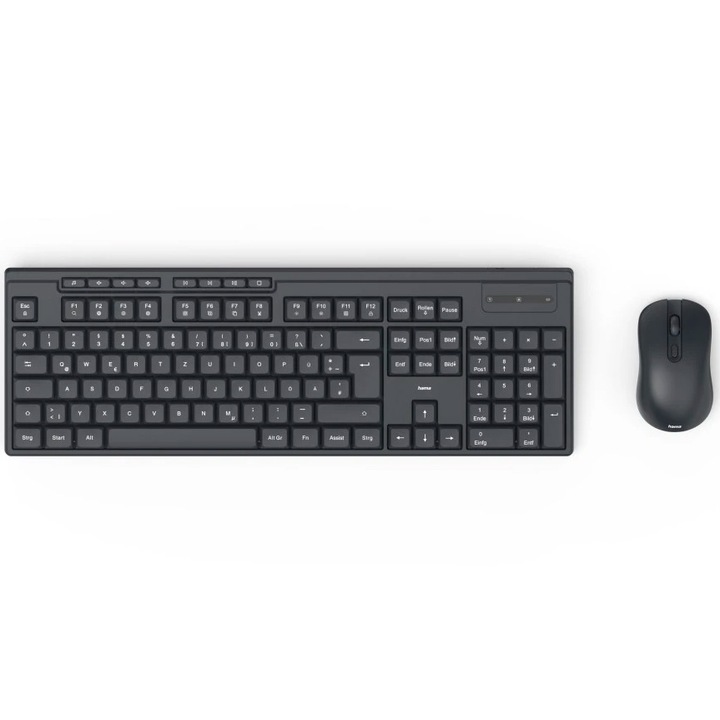 Безжична клавиатура с мишка Hama WKM-200, 1600dpi, QWERTY RO, Черен