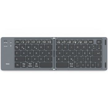 Mini Tastatura Wireless Hama Travel 450, Bluetooth, pliabil, negru