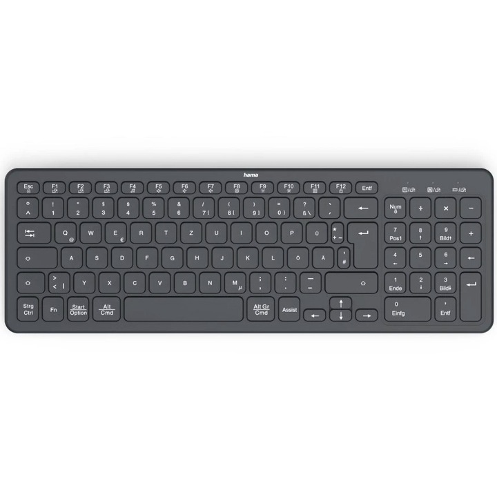 Безжична клавиатура Hama WK-300, Multi-Device, Radio+Bluetooth, Черен
