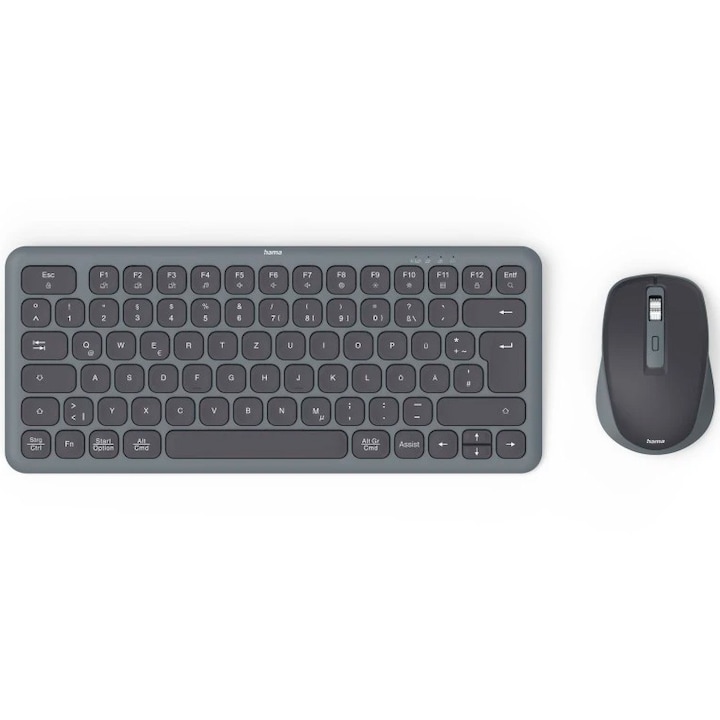 Комплект безжична клавиатура+мишка Hama WKM-500, Multi-Device, 1600DPI, Черен