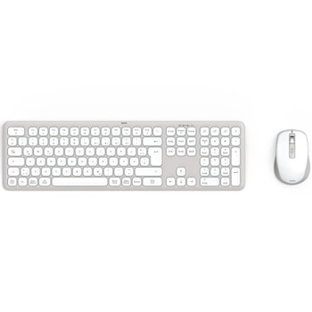 Set Tastatura+Mouse Wireless Hama WKM-550, Multi-Device, 1600DPI, alb