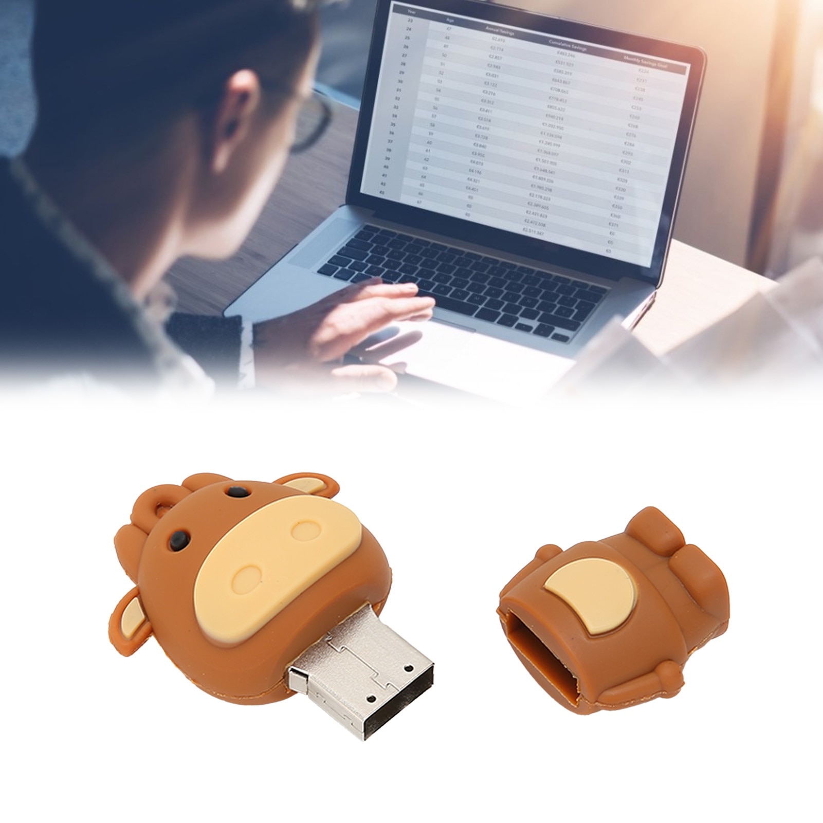 Memorie USB Longziming 16GB, design vaca, ABS, port USB-A