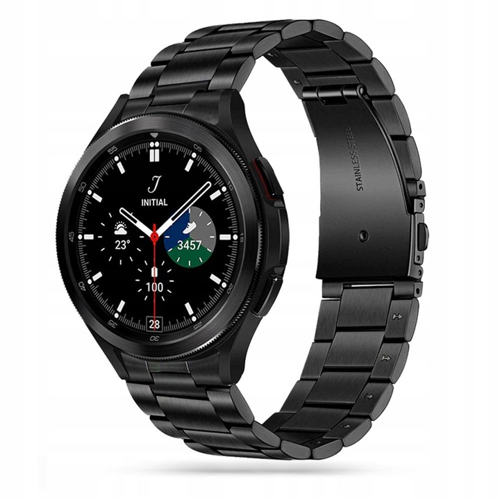Okosóra fémszíj - Samsung Galaxy Watch 5 / 5 Pro (40 / 44 / 45 mm) készülékkel kompatibilis - fekete fémszíj