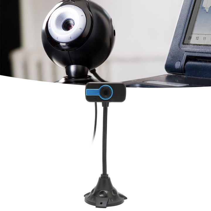 Уеб камера Longziming 640x480 DPI с микрофон, ръчен фокус, 5 м, ABS