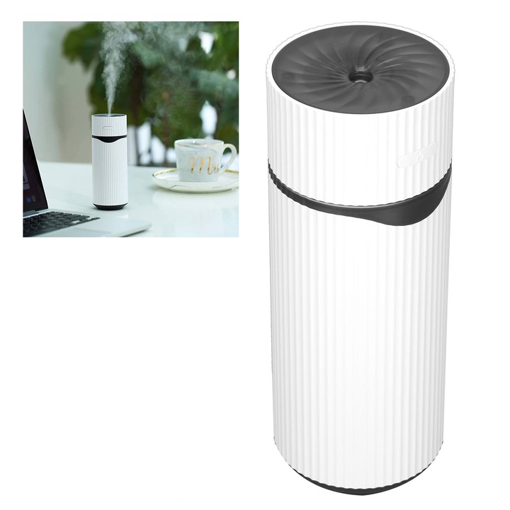 Mini párásító, longziming, 200ml, hordozható, kettős üzemmódú, fehér