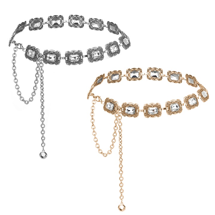 2db női övkészlet, Notekisskai, fém, arany/ezüst, 115x4cm, állítható