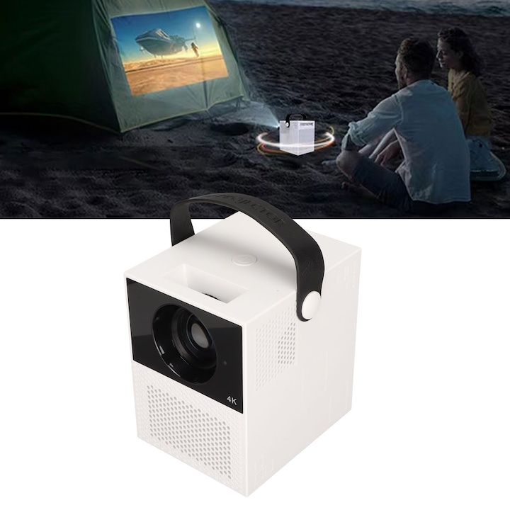 Érintőképernyős projektor Android 9-hez, 100 ANSI 1080P HD érintőképernyős okostelefon mikroprijektor vezeték nélküli Bluetooth 100‑240V US csatlakozó