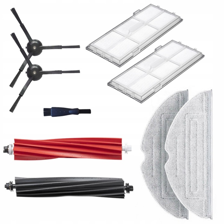 Set accesorii aspirator Roborock S8, S8 Plus, S8 MaxV, 2 role, 2 filtre HEPA, 2 mopi, 2 perii laterale, 1 perie curatare