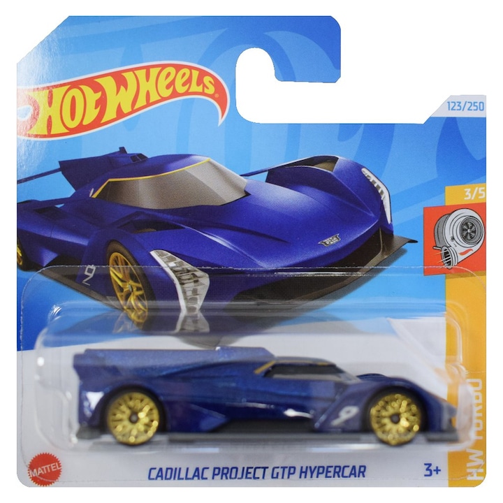 Hot Wheels fémautó, Cadillac Project GTP Hypercar, kék, 1:64