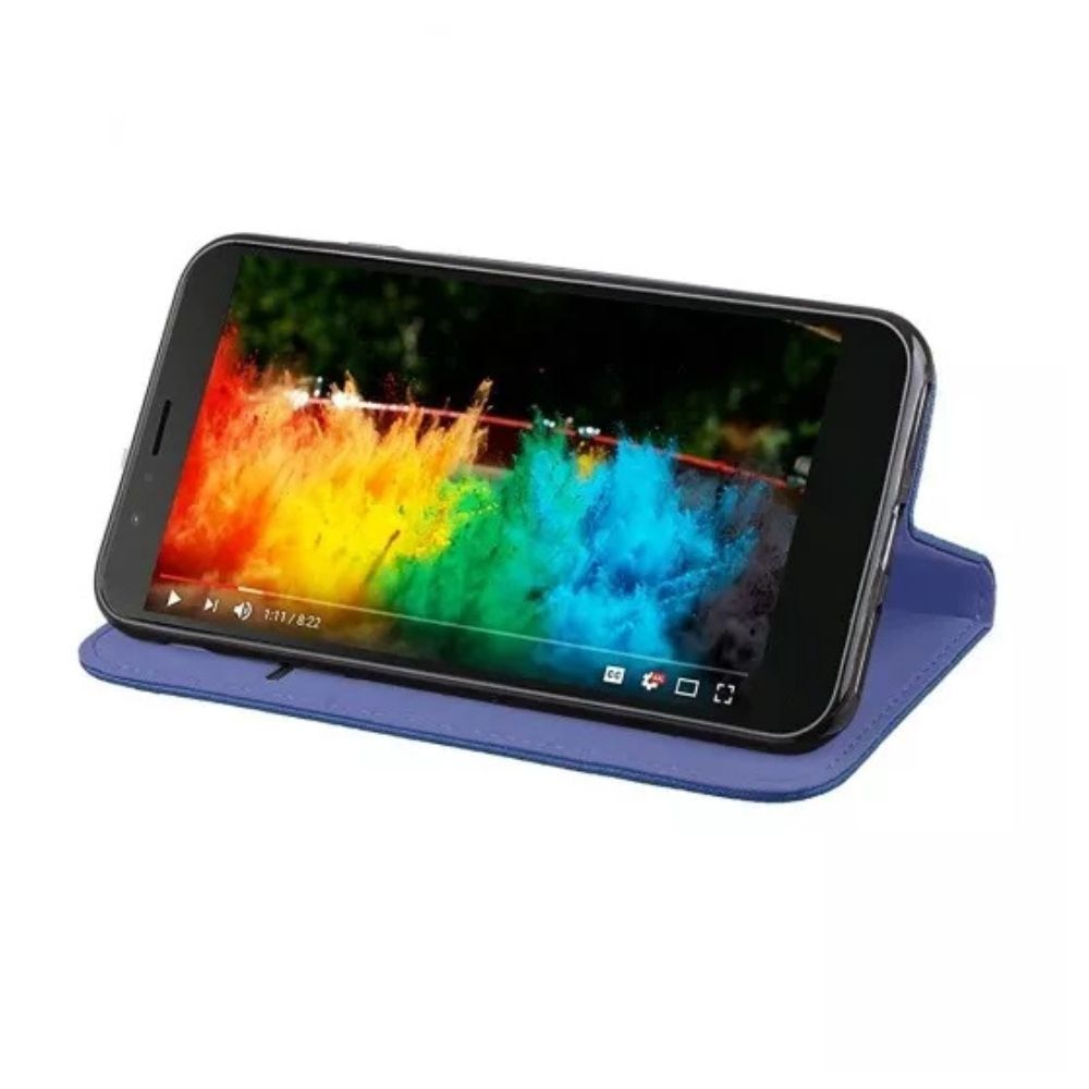 Husa tip carte compatibila cu Motorola Moto G05, premium book G-Tech, inchidere magnetica, buzunar card, Albastru