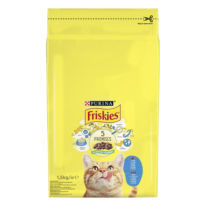 Суха храна за котки, FRISKIES ADULT, Пиле и зеленчуци, 1,5 кг