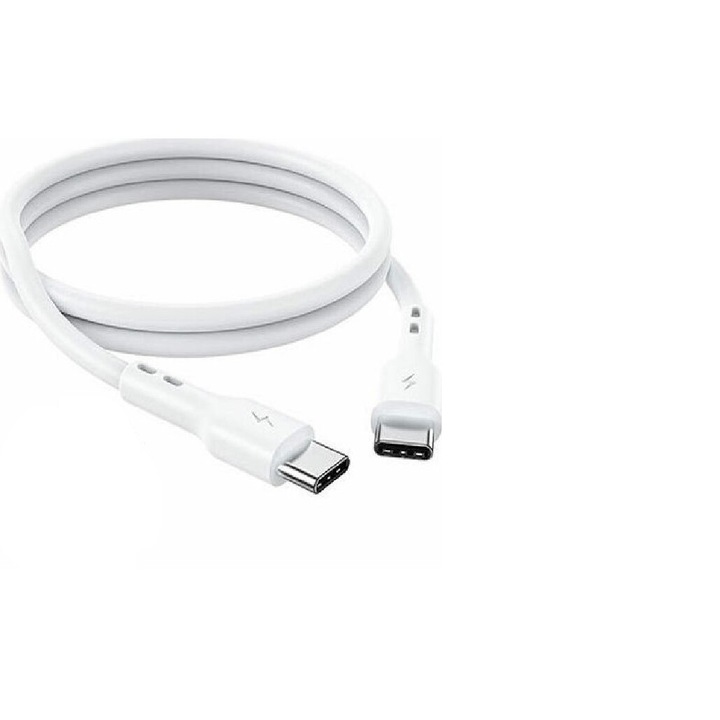 Cablu Date si Incarcare Lamtech LAM023657, USB Type-C la USB Type-C, 1m, Alb