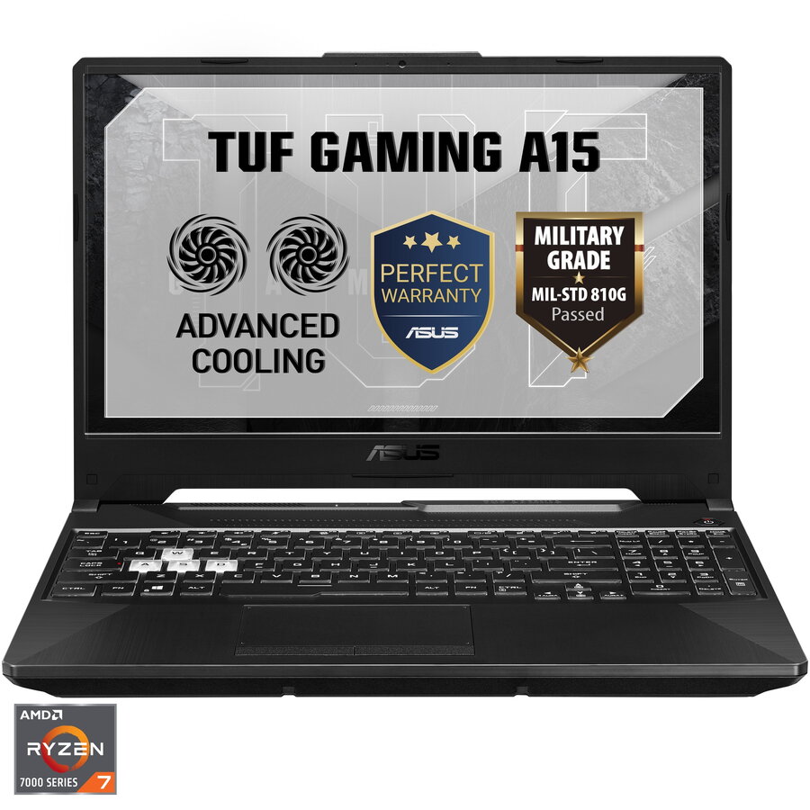 TUF Gaming A15 (2022) FA507RF-HN029 15.6" FHD AMD Ryzen 7 6800H 16GB 512GB SSD NVIDIA GeForce RTX 2050 4GB, No OS, Jaeger Gray