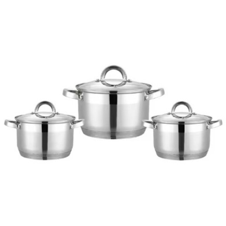 Set de oale bombate din inox Zwillon, 6 piese 2.1 / 2.9 / 3.9 L