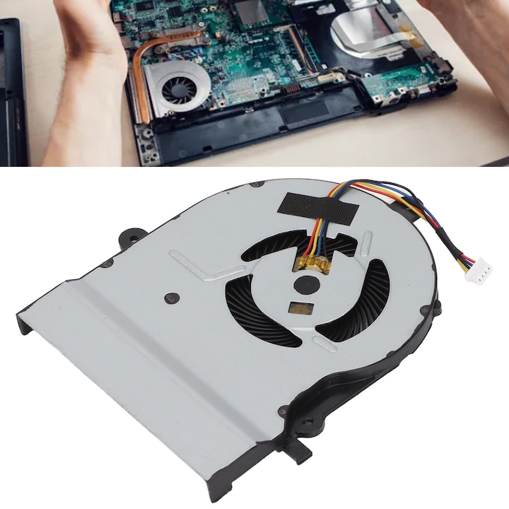 Cooler Procesor Jormftte 4 Pin, Aluminiu, pentru MSI GS65 MS 16Q2, dimensiuni mici