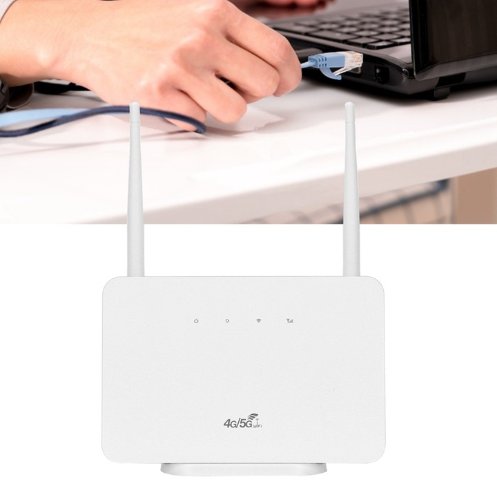 Jormftte 4G vezeték nélküli router, 32 felhasználó támogatása, forgatható antenna, 150Mbps, fehér