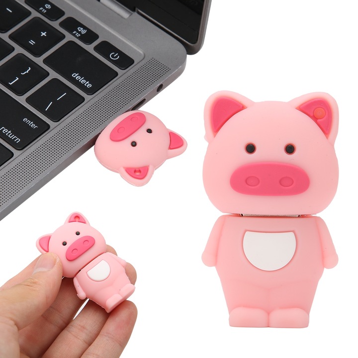 Jormftte 64GB USB memória, állat alakú, műanyag, USB 2.0 kompatibilis