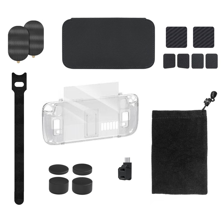 Un set huse, adaptor, autocolante de protectie, dedicat pentru consolei Steam Deck, JYS-SD021