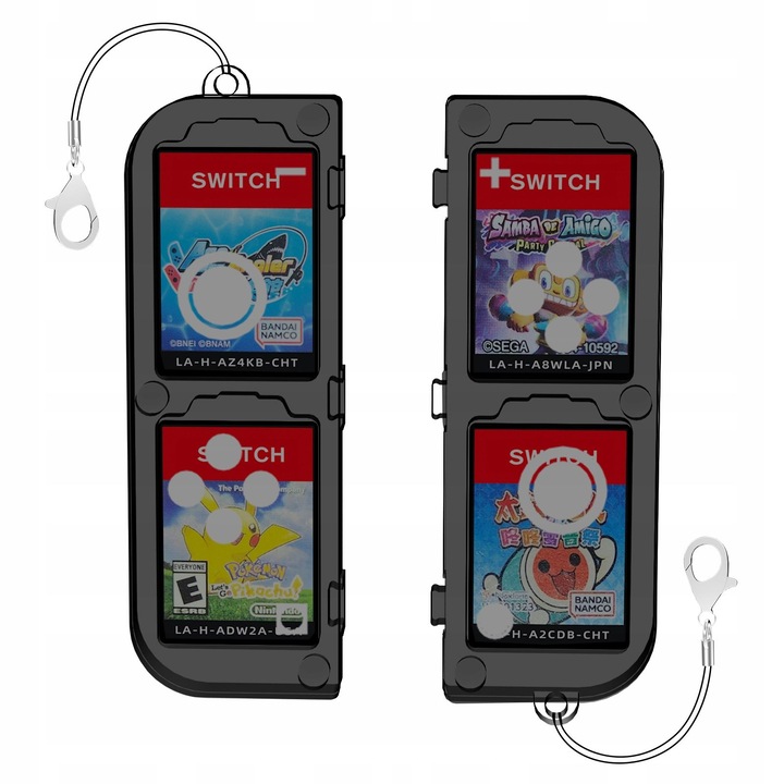 Кутия за карти за игри за Nintendo Switch OLED, прозрачна - черна, JYS