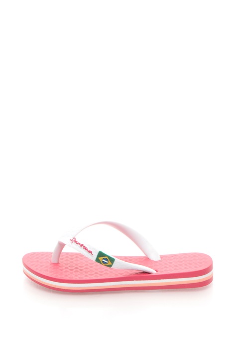 Ipanema, Чехли с детайл с бразилския флаг, Бял/Розово, 33-34 EU
