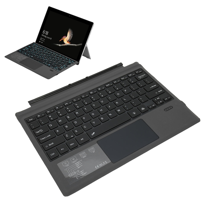 Set tastatura si mouse wireless Jormftte, 86 taste, aspect colorat, butoane multimedia, 2.4G, roz multicolor