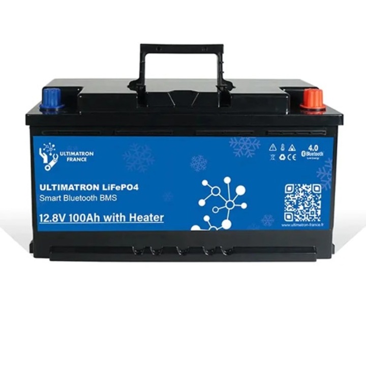 Acumulator litiu LiFePO4, BMS, Bluetooth, Ultimatron 12V-100ah UNDERSEAT cu incalzire