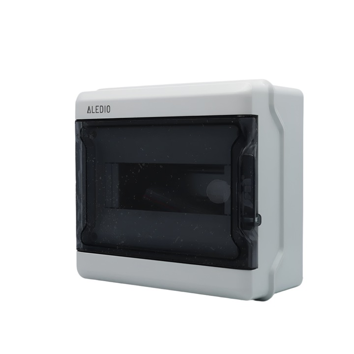 Lezárt doboz, látszólagos, 9 modul, 1 sor, IP65, UV védelem, Aledio A09M1R