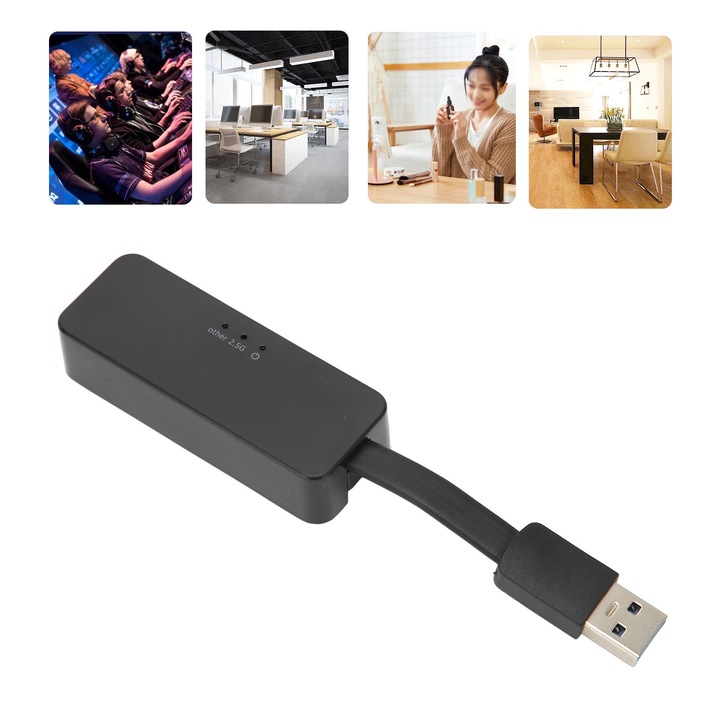 Jormftte Ethernet USB3.0 adapter 10M/100M/1000M/2.5Gbps, Plug and Play, 72x27x16.5mm