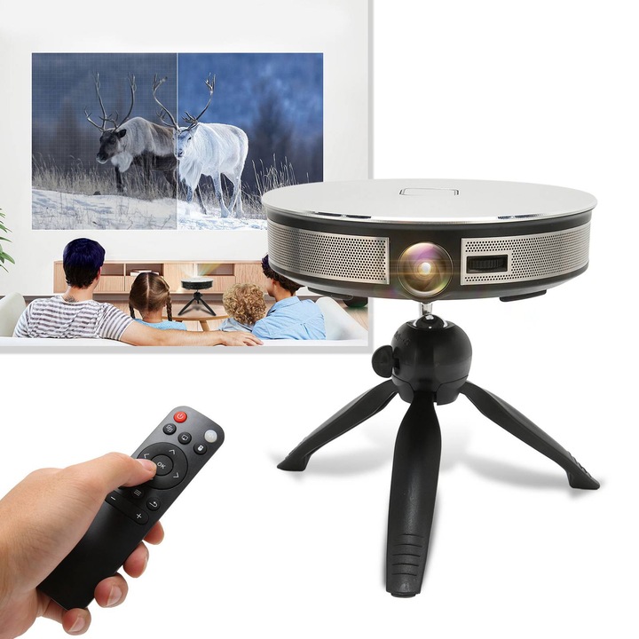 Jormftte D8S 3D videoprojektor, 1080p Full HD, 220 ANSI, Bluetooth, 2G DDR3, 32G, 1-8m, 40-300in