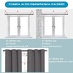 Galerie Metalica Extensibila pentru Perdele cu Inele, 76 cm, Bara de Perdele Neagra si Suporturi Reglabile
