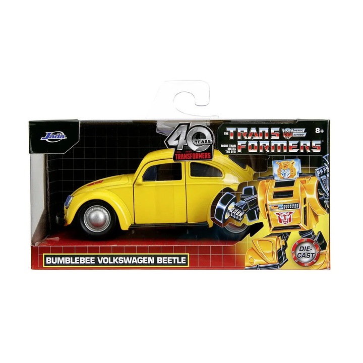 Masinuta metalica VW Beetle Bumblebee, Simba, scara 1:32, 14cm, usi mobile, detalii precise