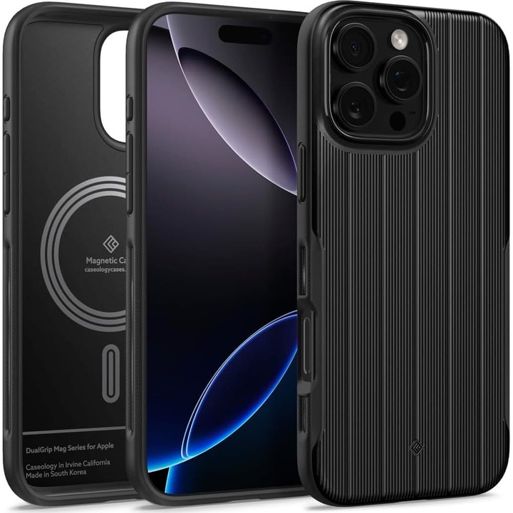Калъф Spigen Caseology Dual Grip Mag MagSafe за iPhone 16 Pro, черен