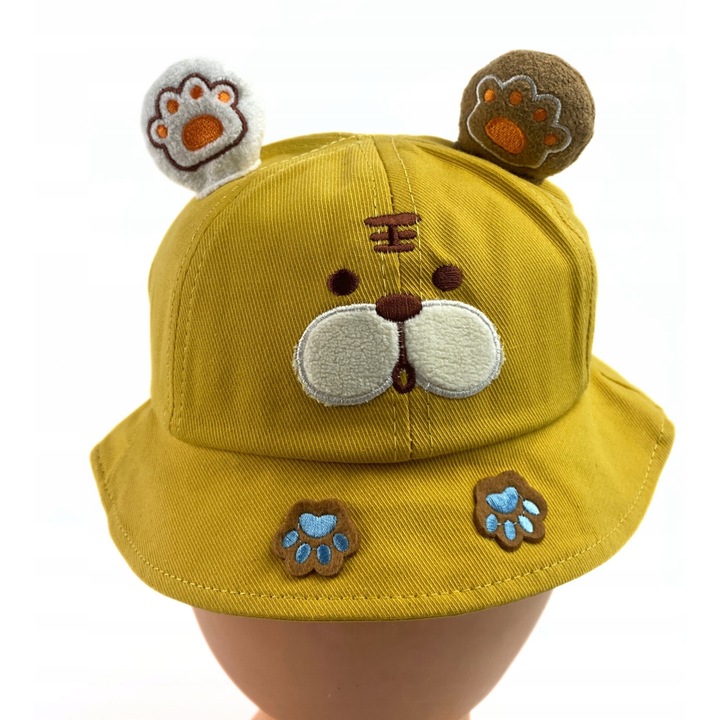 Caciula copii Tropic bucklet, mustar, marimea 52