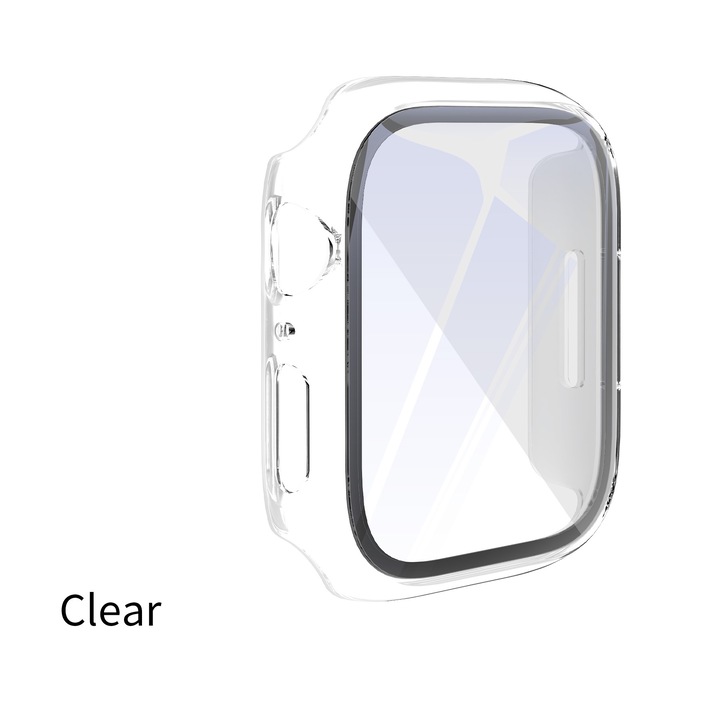 Калъф със защитно стъклено фолио за Apple Watch SE, 40mm, Прозрачен