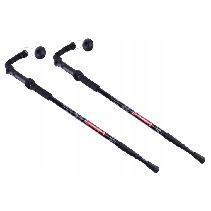 Túrabot készlet, alumínium/acél ötvözet, 3 szegmens, 63-136 cm, fekete