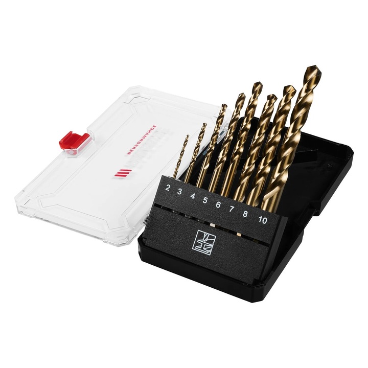 Set de 8 burghie profesionale PARKSIDE PERFORMANCE cu tija hexagonala (6, 3 / ¼") pentru gaurire metal