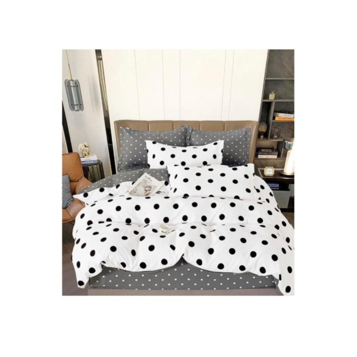 Franciaágynak való ágynemű, finom, 6 db, pöttyös, Pucioasa