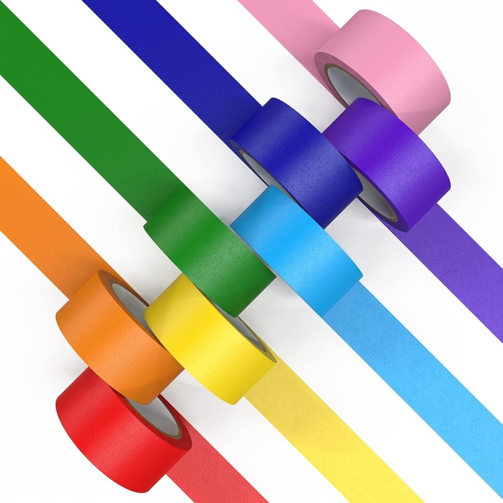 8 db színes ragasztótekercs készlet, 25mm x 12m, többszínű