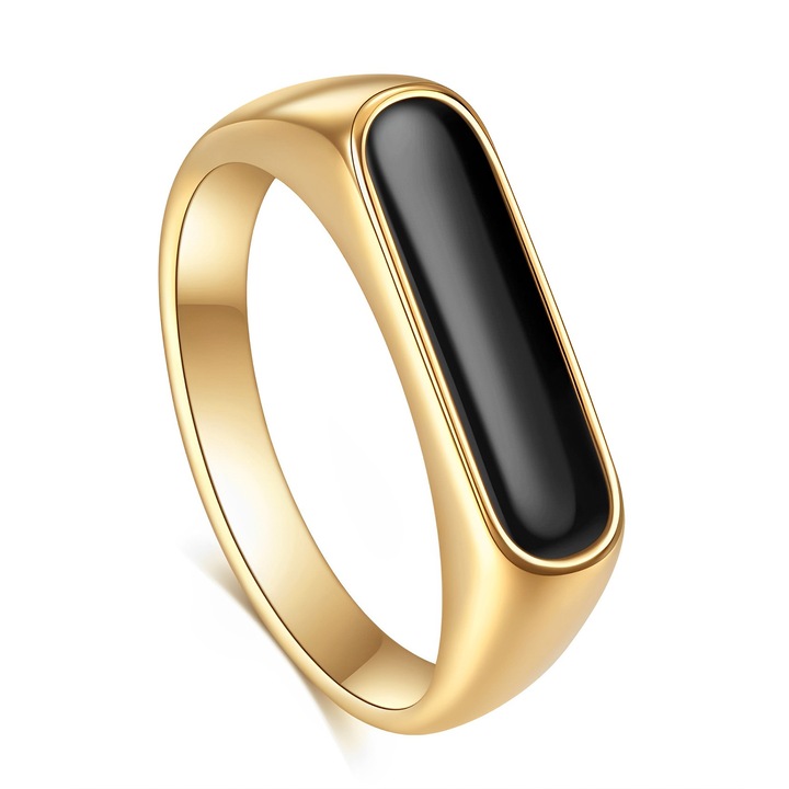 Inel dama, auriu, inox placat cu aur, design elegant, 17.2mml