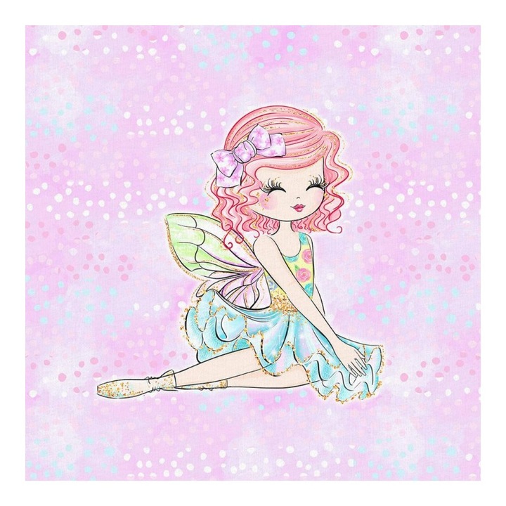 Material textil, Panou din tricot french terry 40x50 cm Zana de primavara, bumbac 95%, elastan 5%