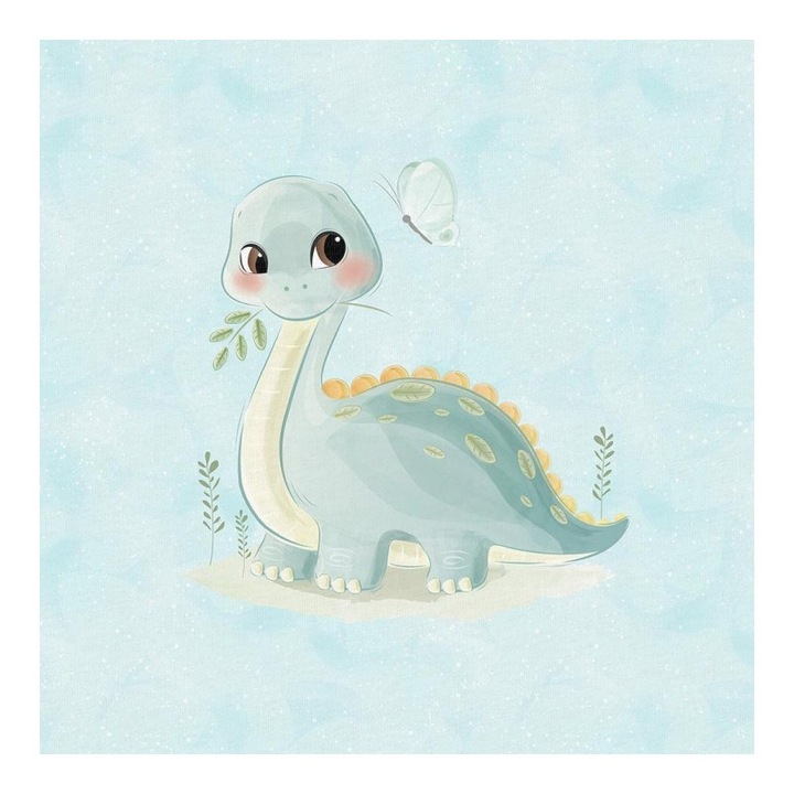 Material textil, Panou din tricot french terry 40x50 cm Dulce dino, bumbac 95%, elastan 5%