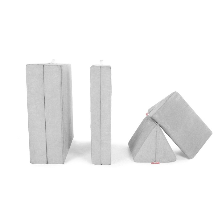 Set canapea modulara de joaca pentru copii xjump, 6 piese, GRI