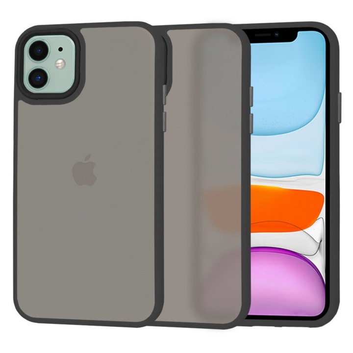 Husa pentru Motorola Moto G85, HaloFrost Series, Z30, Policarbonat, Black