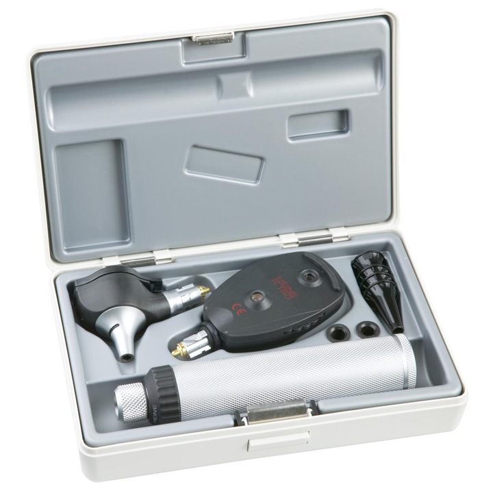 Set de otoscop si oftalmoscop HEINE K180, 4 accesorii, acumulator 2.5V, cutie de transport